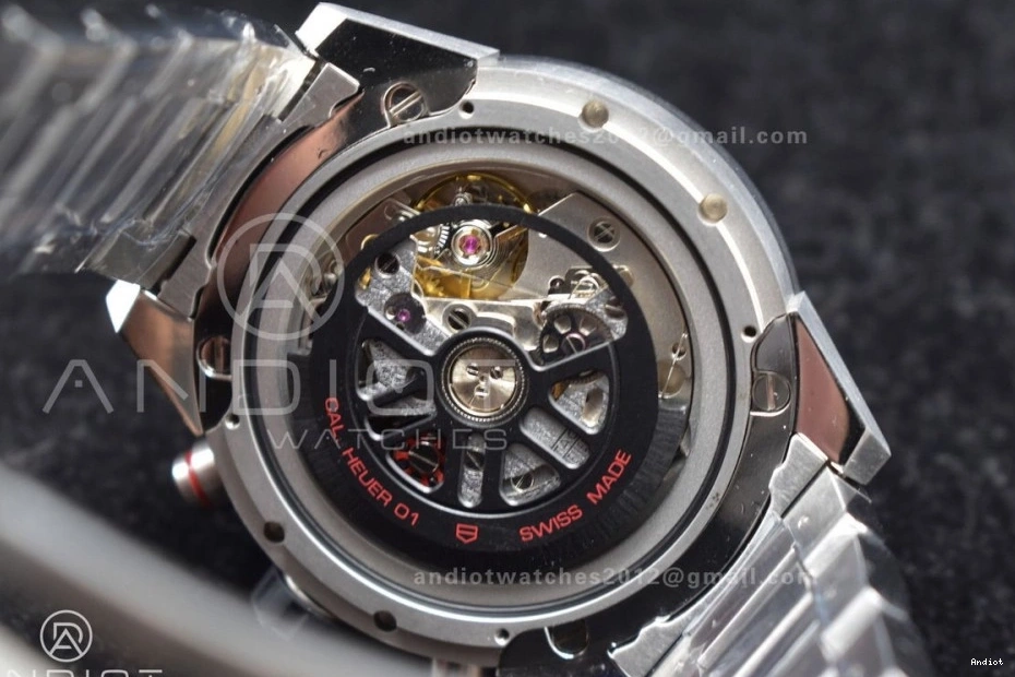 A SS Chrono 1:1 389 SS 01 Calibre Dial XF ZeroBulk on Bracelet Heuer Black Edition Strap Best 0820